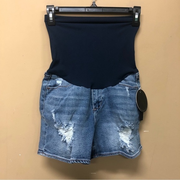 Articles of Society Maternity Denim Jean Shorts Distressed Size 25 NWT - Picture 1 of 4